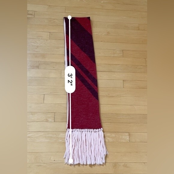 Adidas Striped Fringe Scarf and Matching Beanie Set in Maroon - Picture 3 of 16